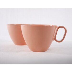 Vintage MELMAC Rainboware Melamine pink coffee cups (2)